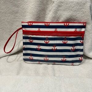 Nautical Striped Anchor Clutch